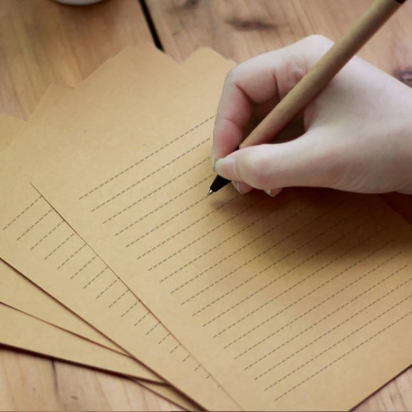 100 Sheets Vintage Kraft Stationary Paper 5.71 x 8.27 inch, A5 Size 120gsm Lined Stationery Writing Letter Papers Bulk Set for Personalized Letters, Creative Poems, Lyrics, Office Notes, etc - Image 2