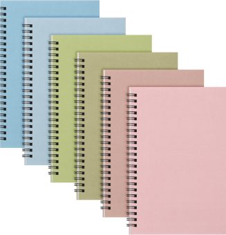 Fuutreo 6 Pack Spiral Notebooks 10.5 x 7.45 Inch College Ruled Journal with Kraft Cover, B5 70 Sheets (140 Pages) for Stundent Study and Office Use(Earthy Tones)
