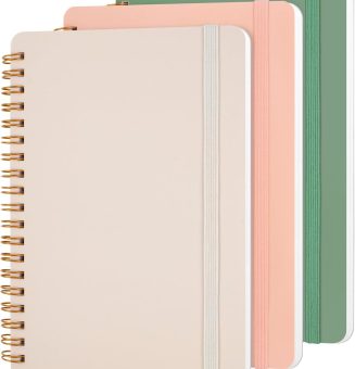 Utron 3 PCS Small Spiral Notebook 5x7, Notebooks for Note Taking, Morandi Spiral Journal Notebook, Work Notebook Small Notebooks 5x7 with Strap, Cute Notebooks for Women 70 Sheets/Note Books