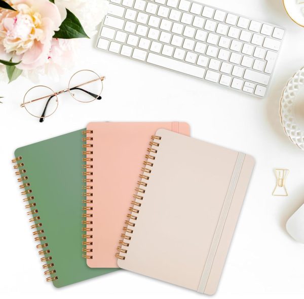 Utron 3 PCS Small Spiral Notebook 5x7, Notebooks for Note Taking, Morandi Spiral Journal Notebook, Work Notebook Small Notebooks 5x7 with Strap, Cute Notebooks for Women 70 Sheets/Note Books - Image 6