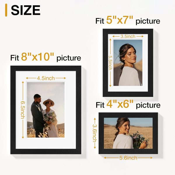 Vittanly 15 Pack Picture Frames Collage Wall Decor for Mounting or Tabletop Display, Gallery Frame Set for Family, Multi Sizes Including 3pcs 8x10, 6pcs 5x7, 6pcs 4x6, Black - Image 5